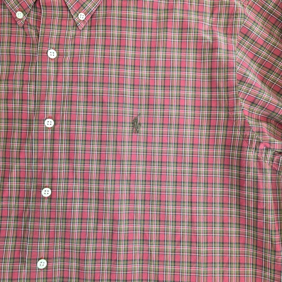 Ralph‎ Lauren Shirt Mens XL Red Tan Plaid Classic Fit Long Sleeve Button Down - Picture 4 of 9